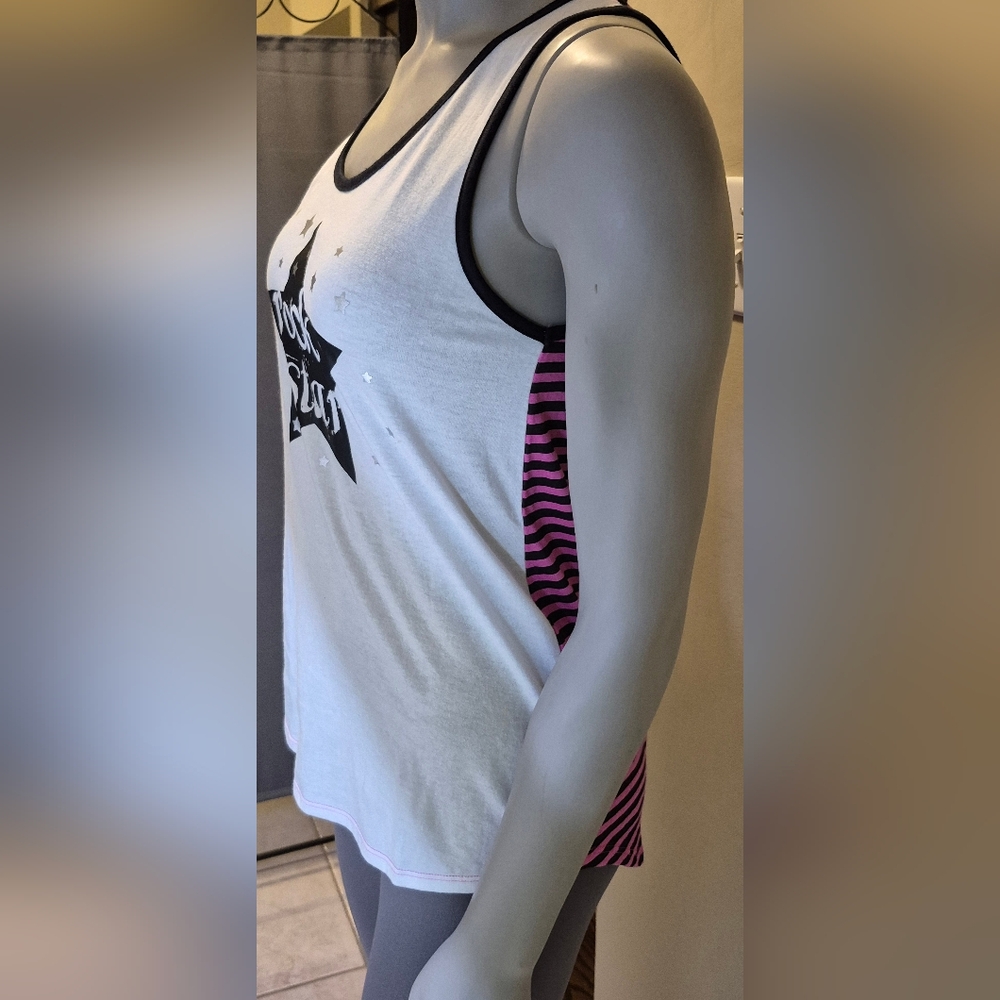 Rock Star Tank Top - White and Black - Picture 5 of 14